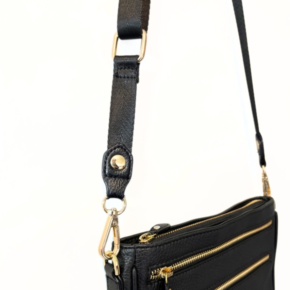 Lodis Pebbled Black Leather Crossbody Bag - Picture 5 of 10